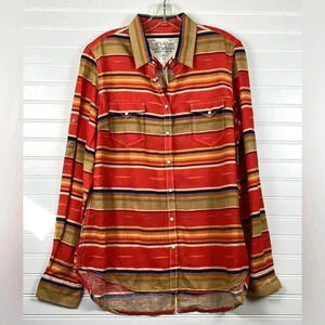 Ryan Michael NWT LARGE Western Southwestern Indian Blanket Shirt Aztec Lipstick